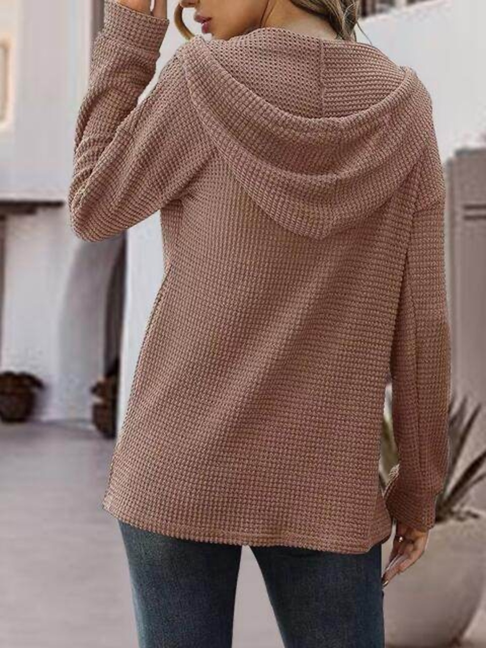 Zara Special Collection Hooded open-front Knit cardigan Sweater